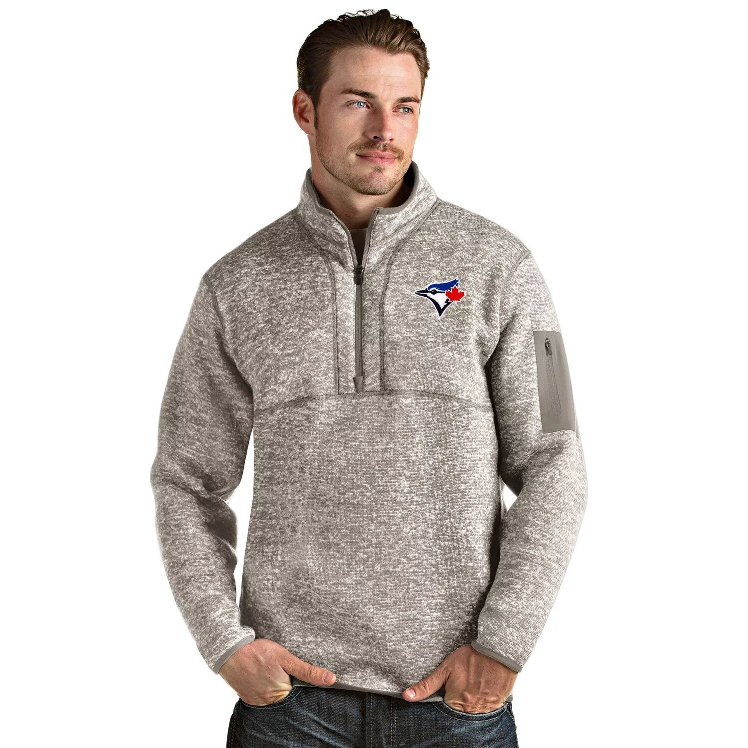 

Мужской пуловер с молнией 1/4 Toronto Blue Jays