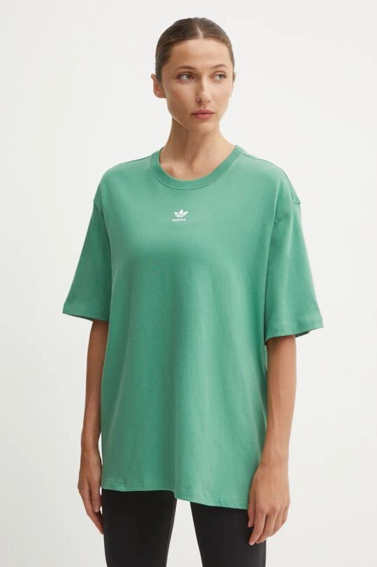 

Хлопковая футболка adidas Originals, зеленый
