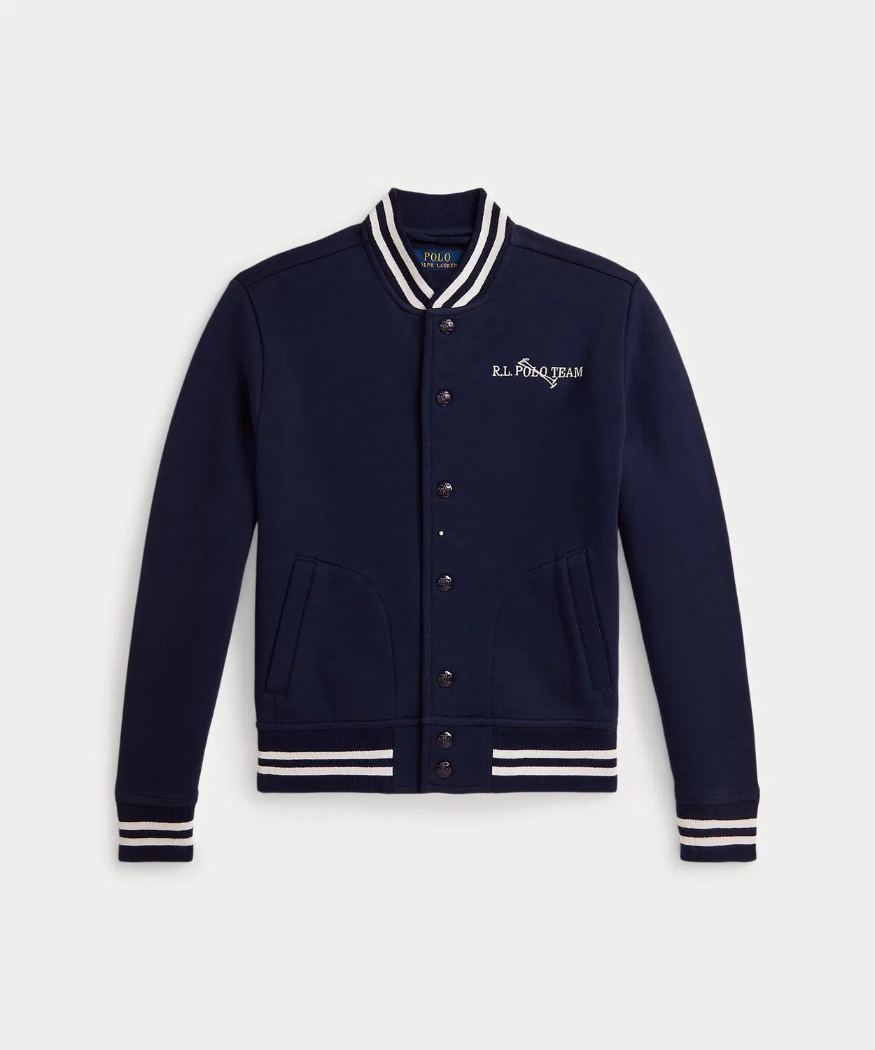 Куртка-бейсболка флисовая Polo Ralph Lauren Triple Pony, хлопок/полиэстер, тёмно-синий