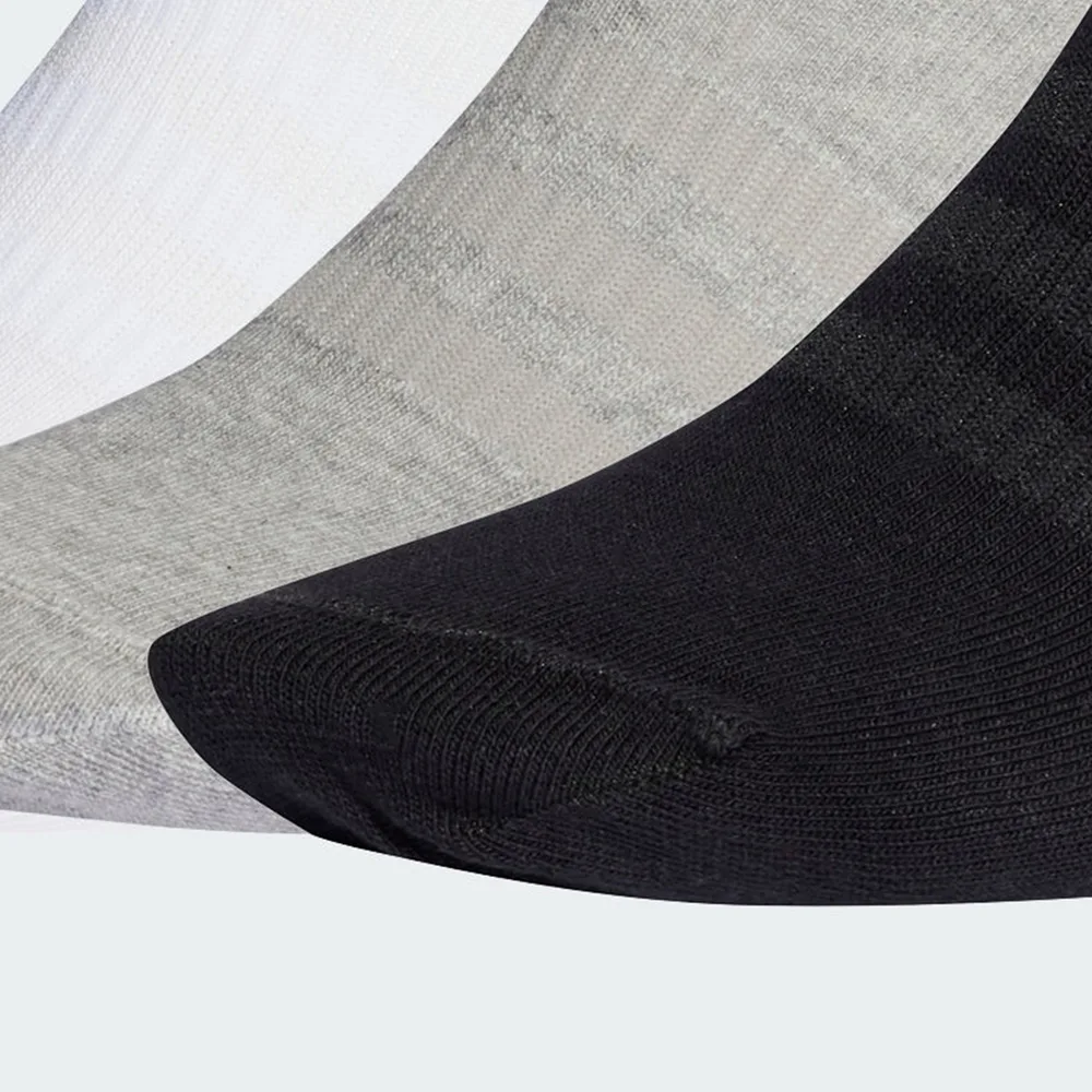 Носки низкие унисекс, набор из 3 пар Adidas, 1 Set 3 Pack (Medium Heather Gray/White/Black) — фото 3