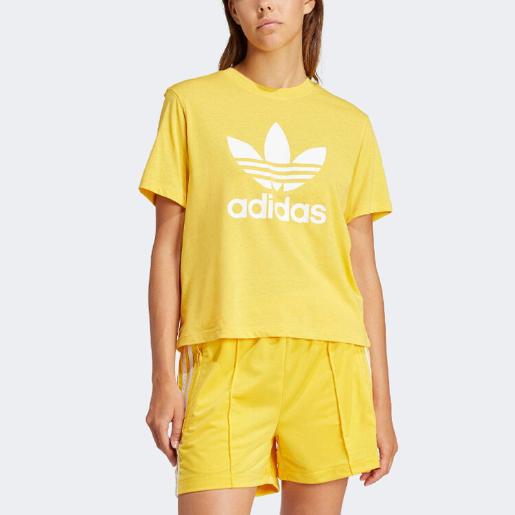 Футболка Adicolor женская желтая Adidas Originals — фото 2