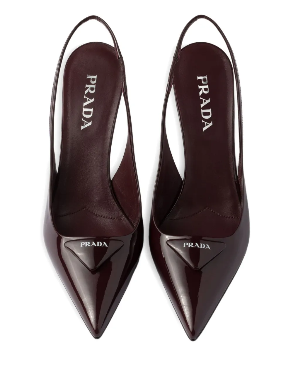 Туфли с заостренным носком и ремешком на пятке Prada, коричневый — фото 4