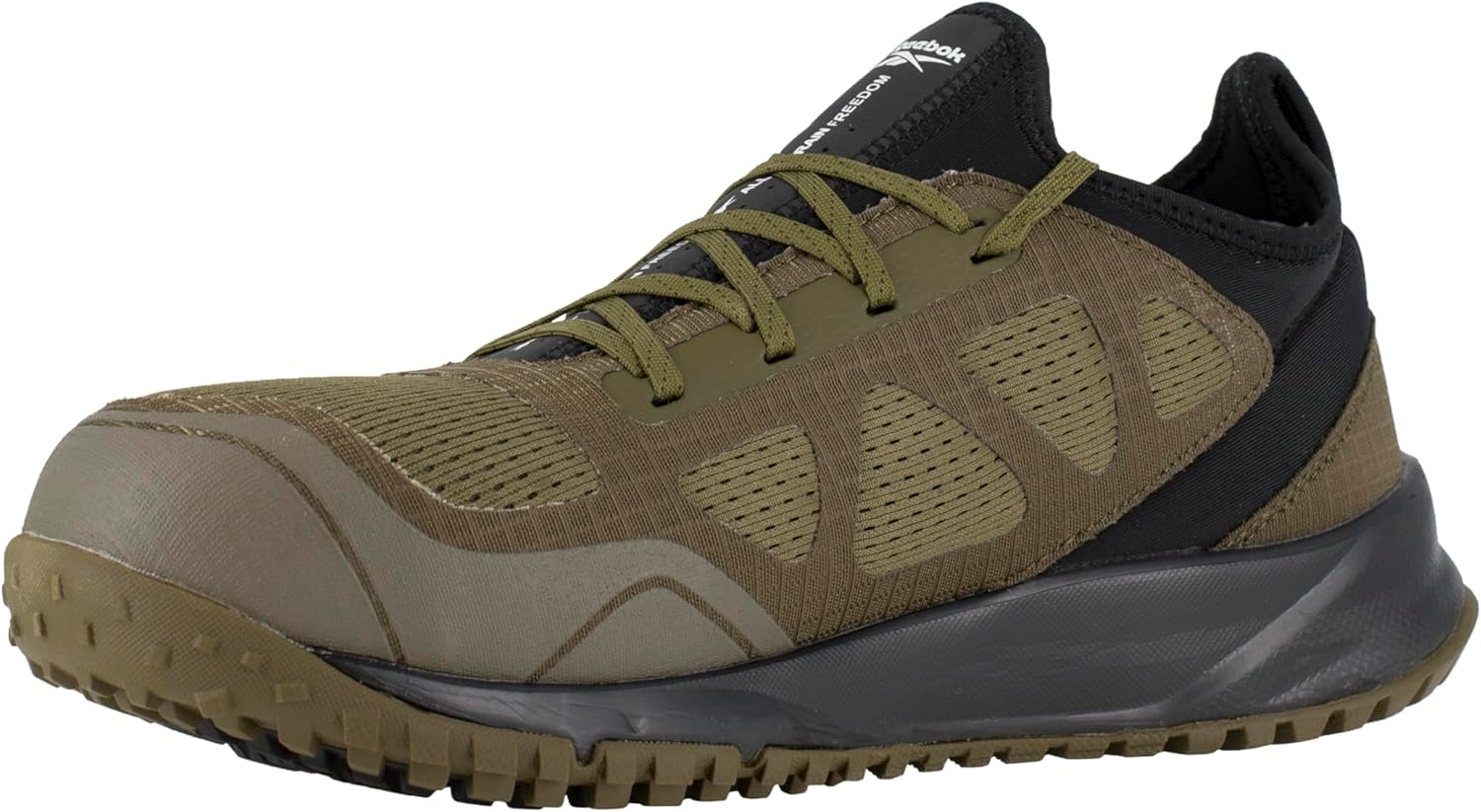 Мужские рабочие кроссовки Reebok Work All Terrain с электрозащитным стальным носком - Зеленые — фото 4