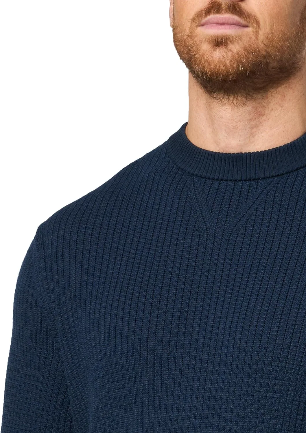 Толстовка BOSS Basket Weave Knit Pullover, Medium Midnight Zone — фото 3