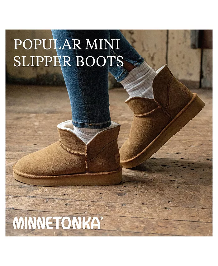 Женские замшевые тапочки-ботильоны Mavie Minnetonka, загар/бежевый — фото 2