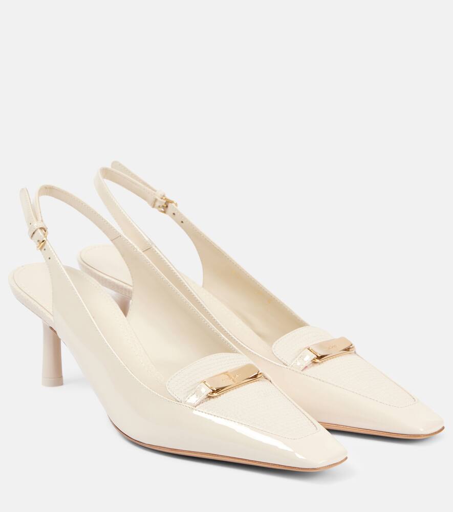 Туфли-лодочки Dilli из лаковой кожи на ремешке Ferragamo, Mascarpone