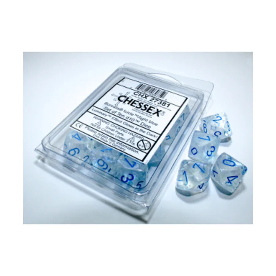 

d10 Сосулька с голубым (10), Dice - Borealis - d10 (Chessex)