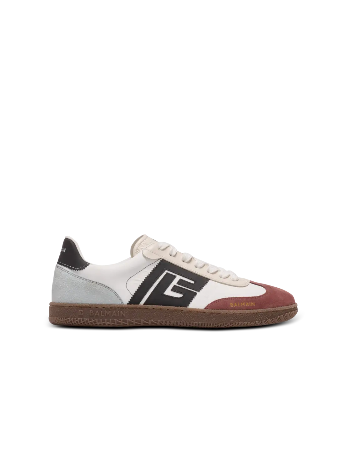 

Кроссовки Balmain Swan из замши и нейлона, белый