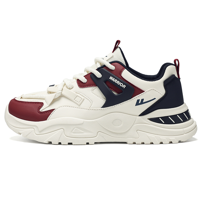 

Мужские кроссовки Low top Chunky с абразивостойким, дышащим и легким дизайном для увеличения роста WARRIOR, бежевый синий красный