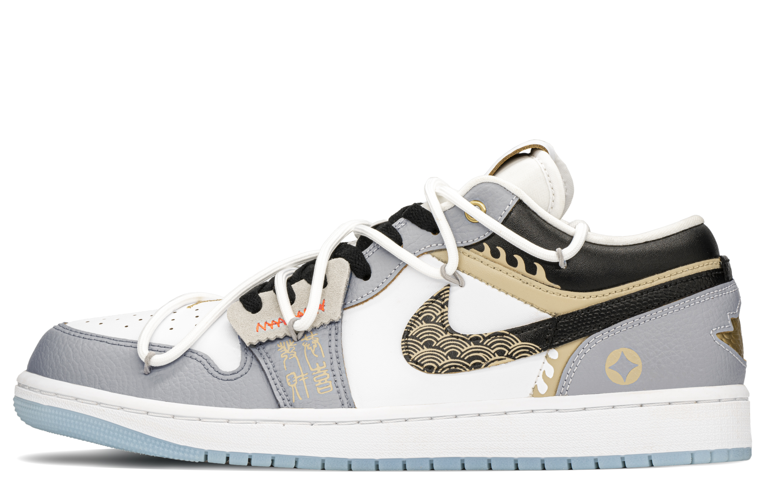 

Кроссовки Air JORDAN 1 Vintage Basketball Shoes Men Low-Top Black And White/Gold