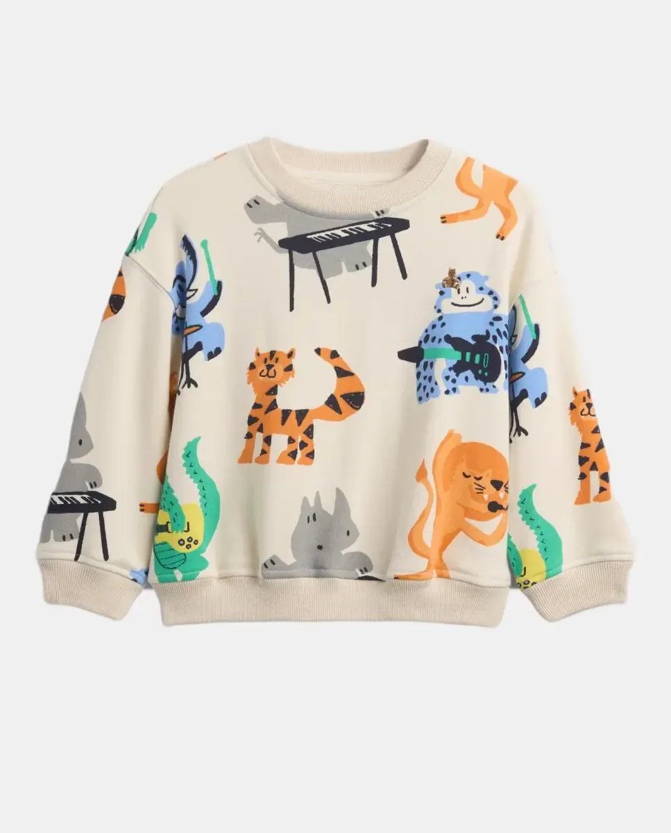 Свитшот из флиса с фантазийным принтом для младенца Gap, Natural