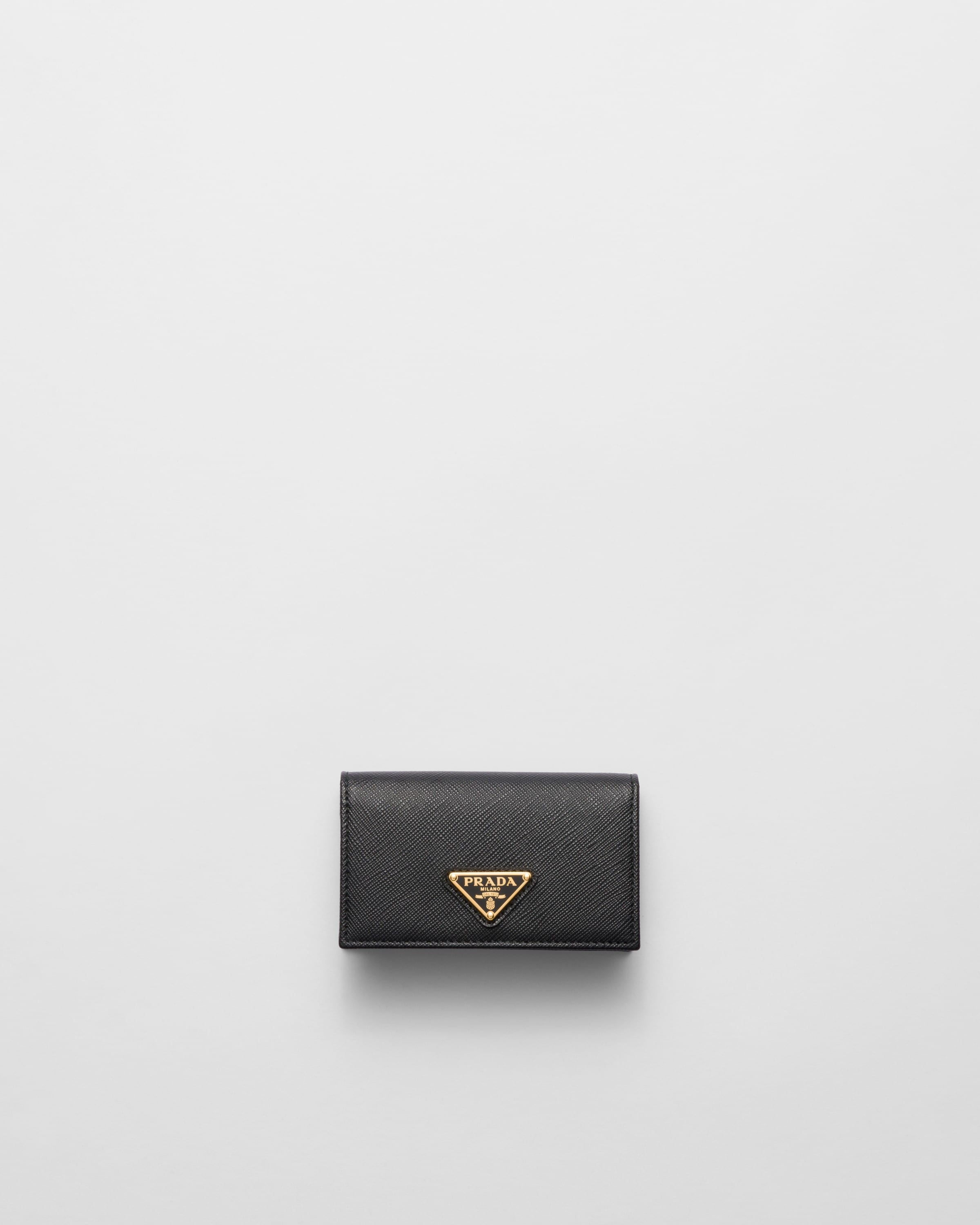 

Кардхолдер из сафьяновой кожи Prada, черный