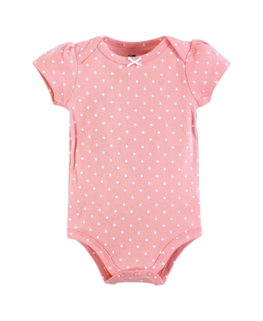 Комплект из 3 мягких хлопковых боди на каждый день Hudson Baby, Coral Floral Daddys Girl — фото 4