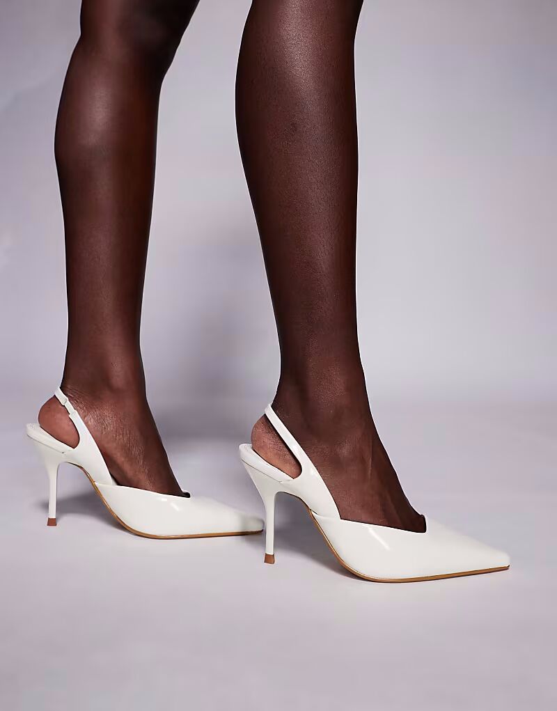 Туфли Simmi London Wide Fit Darcia с острым носком и пяткой на каблуке в масляно-желтом цвете Simmi Wide Fit
