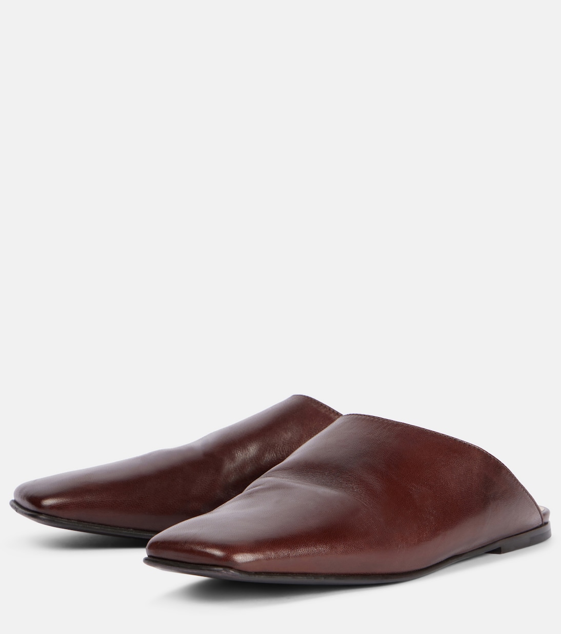 Альба кожаные мюли Loro Piana, Powder Brown — фото 4