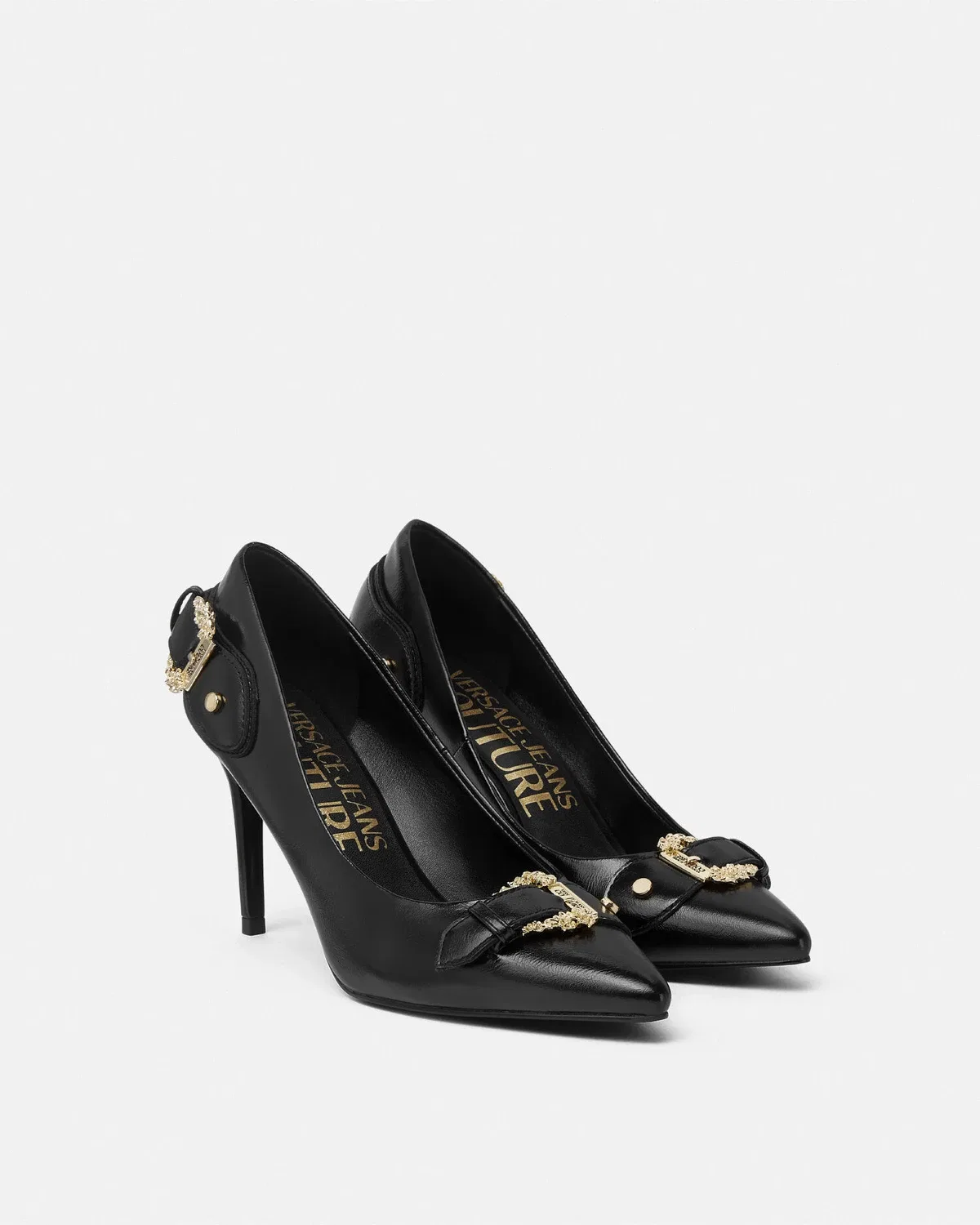 Туфли-лодочки Scarlett с барочной пряжкой VERSACE, черный — фото 2