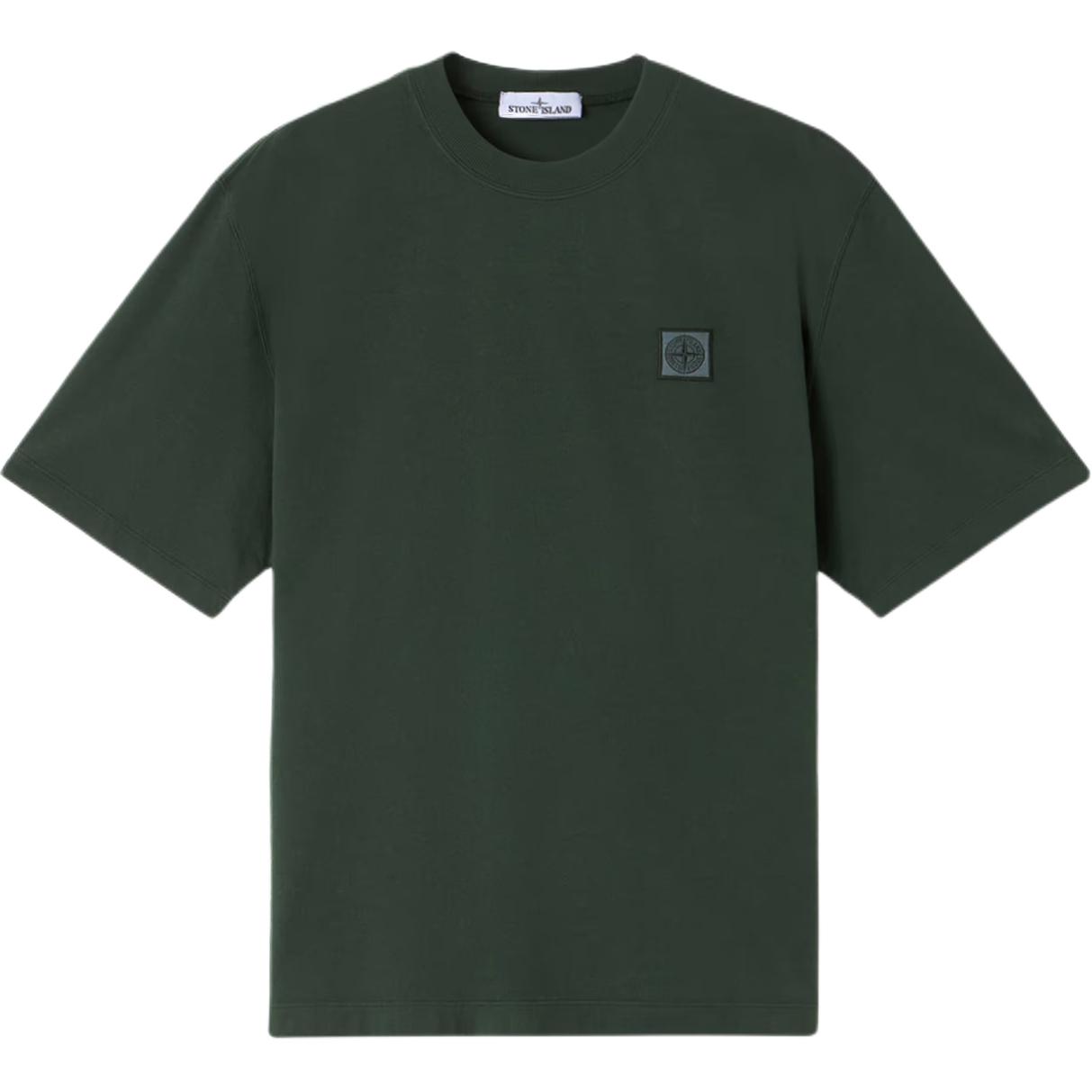 

Футболка с логотипом на заплатке STONE ISLAND, темно-зеленый