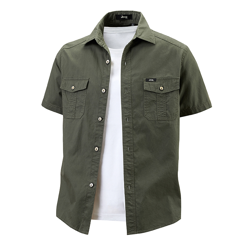 

Рубашка мужская Lapel Thin Workwear Jeep, army зеленый