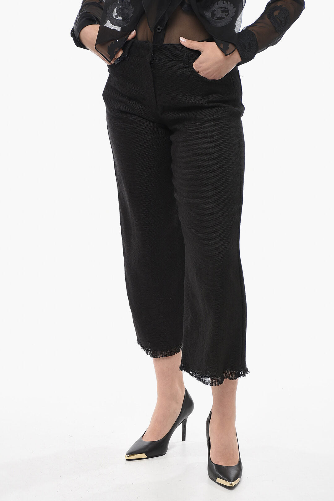 

Брюки Max Mara S 5 Pocket FRANCI из льняной смеси, черный