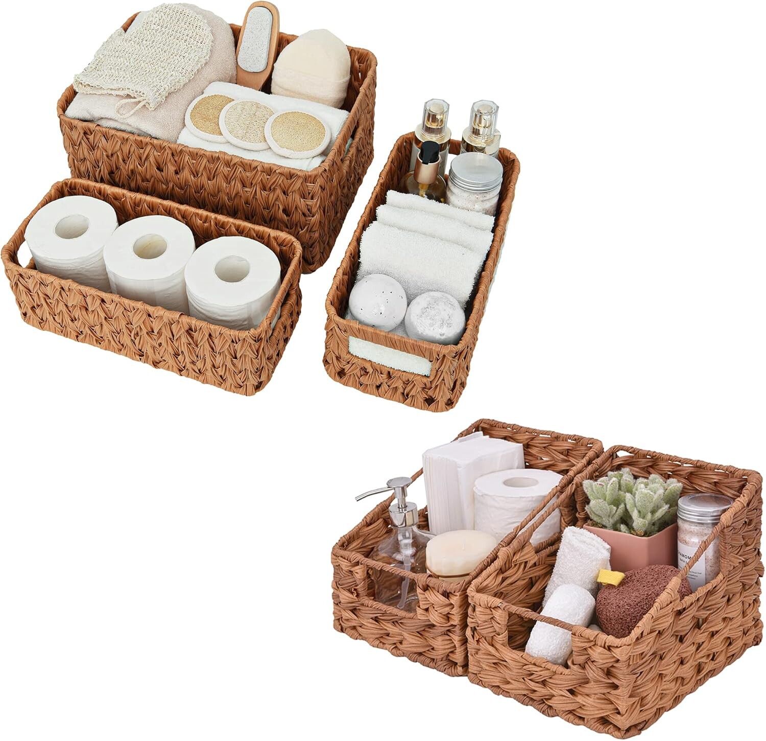 

GRANNY SAYS Набор из 3 плетеных корзин и 2 плетеных корзин-полок