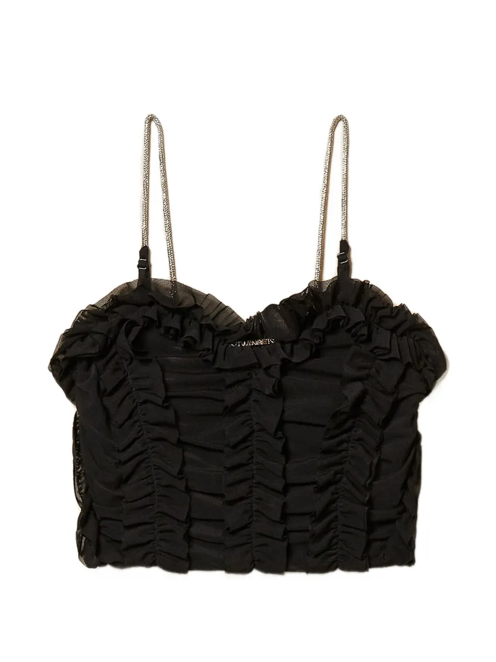 

Топ с оборками из тюля Twinset Kids, черный