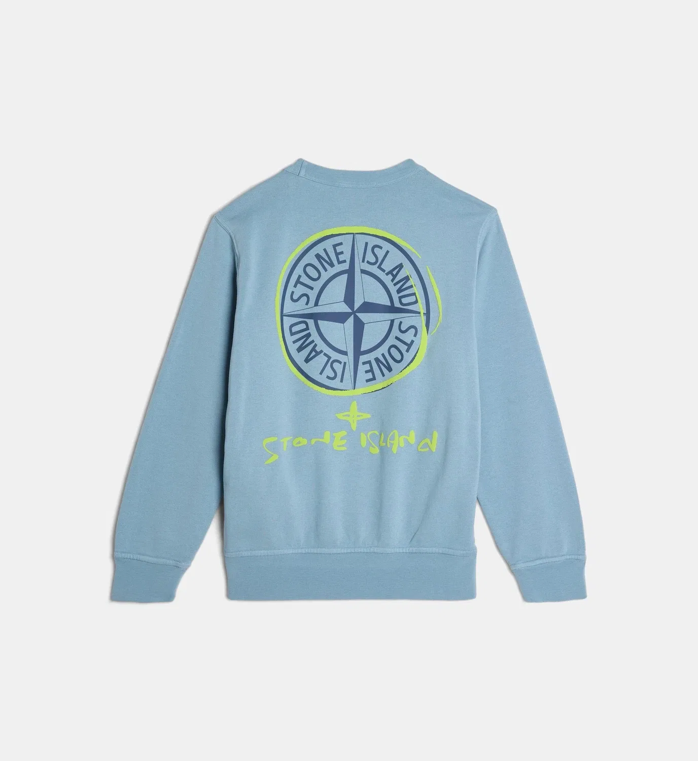 Фирменная прямая хлопковая толстовка Stone Island, синий — фото 2