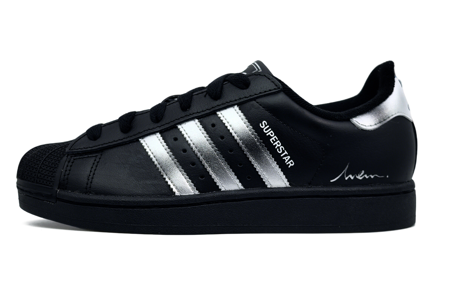 Adidas Originals Superstar 2 устойчивые к истиранию низкие детские скейтбординг кроссовки silver black для подростков — фото 3