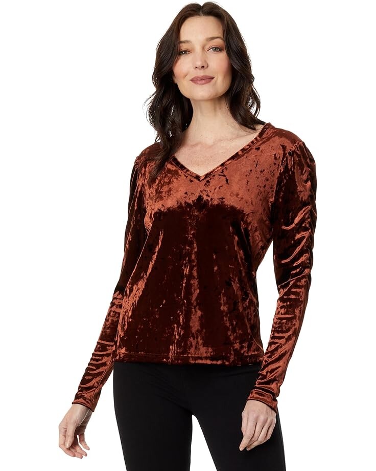 

Топ Elliott Lauren Velvet Poof Sleeve, цвет Whiskey