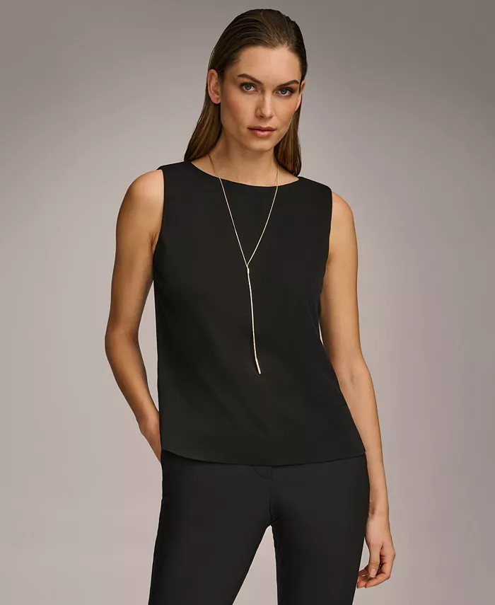 

Женская майка без рукавов Donna Karan с круглым вырезом Donna Karan New York, черный