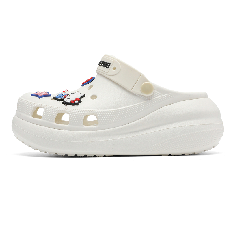 Садовые туфли Sanrio Puff Cloud серии, детские сабо Petite Talent DIY Fun Childhood Clogs для женщин Hello Kitty, White