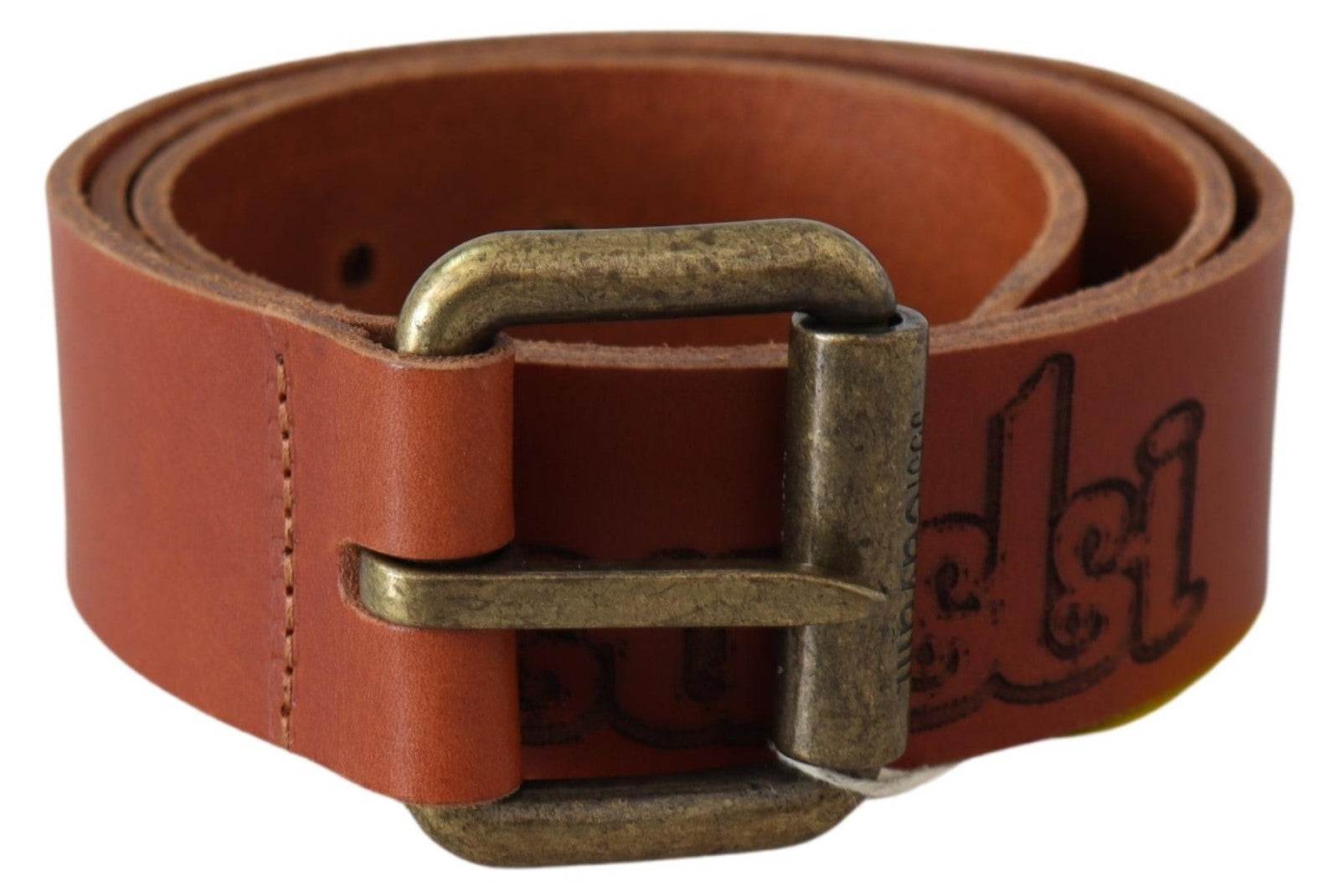 

Ремень женский кожаный с логотипом Just Cavalli Rustic Metal Buckle, коричневый