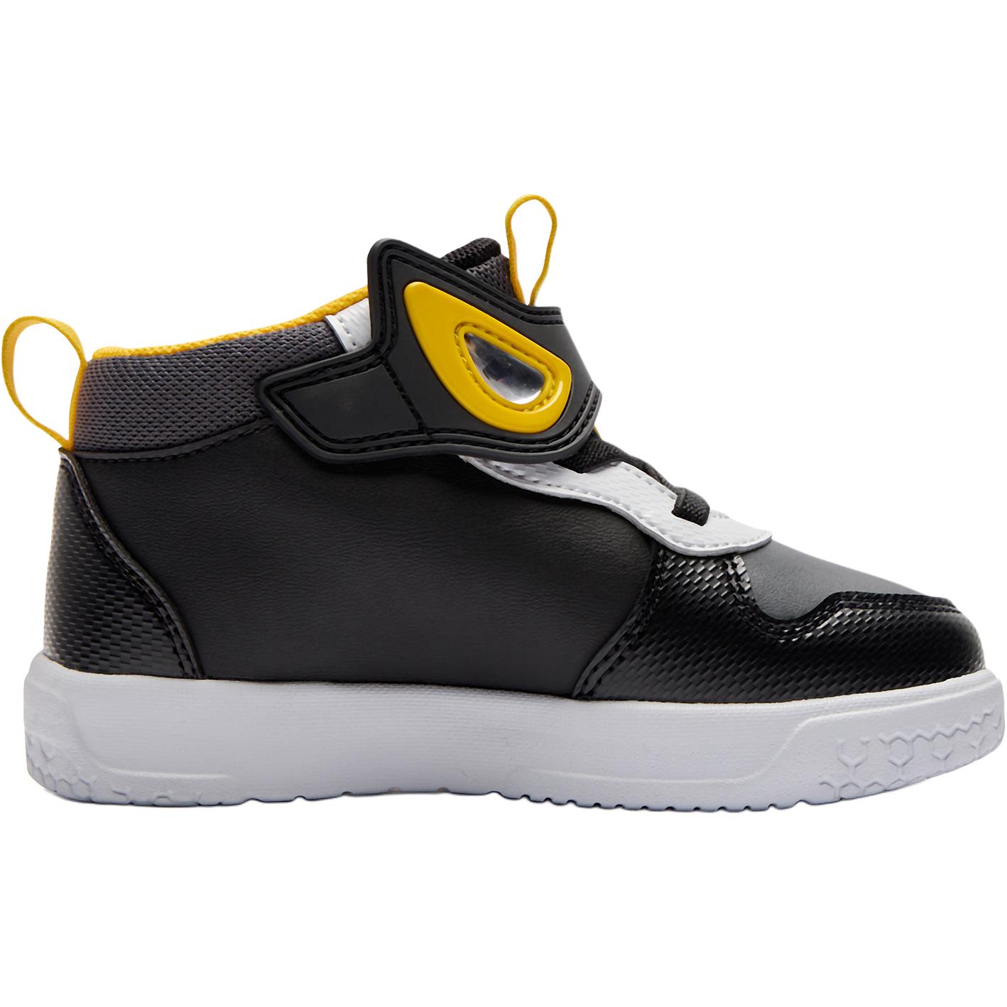 QIAODAN Скользоустойчивые амортизирующие кроссовки Mid top для малышей Black Yellow — фото 3