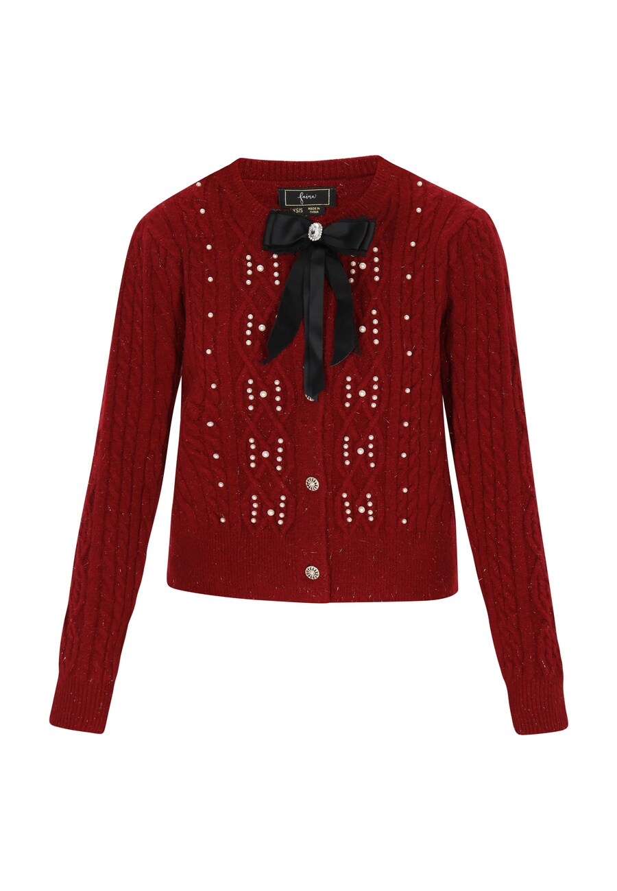 

Вязаный кардиган faina, бургундия