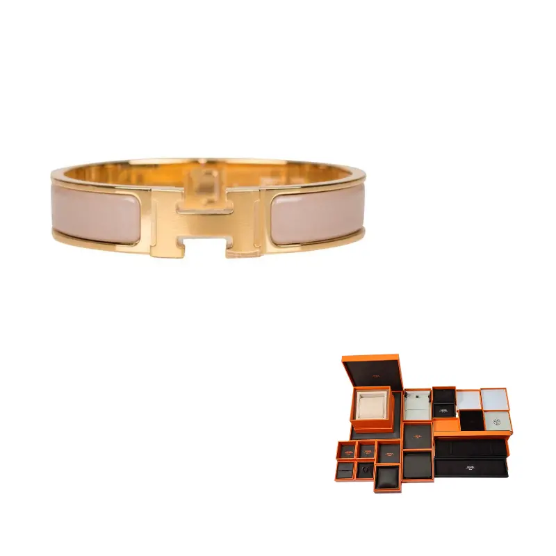 

HERMES Золотые металлические браслеты для женщин Gold