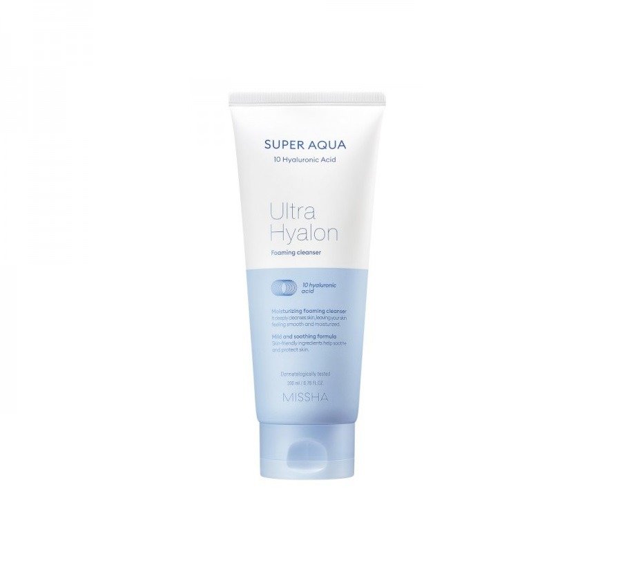 

Missha, Super Aqua Ultra Hyalron Foaming Cleanser, увлажняющая очищающая пенка для лица, 200 мл