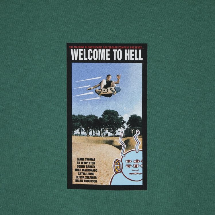 Футболка Supreme x Toy Machine Welcome To Hell 'Light Pine', зеленый — фото 3