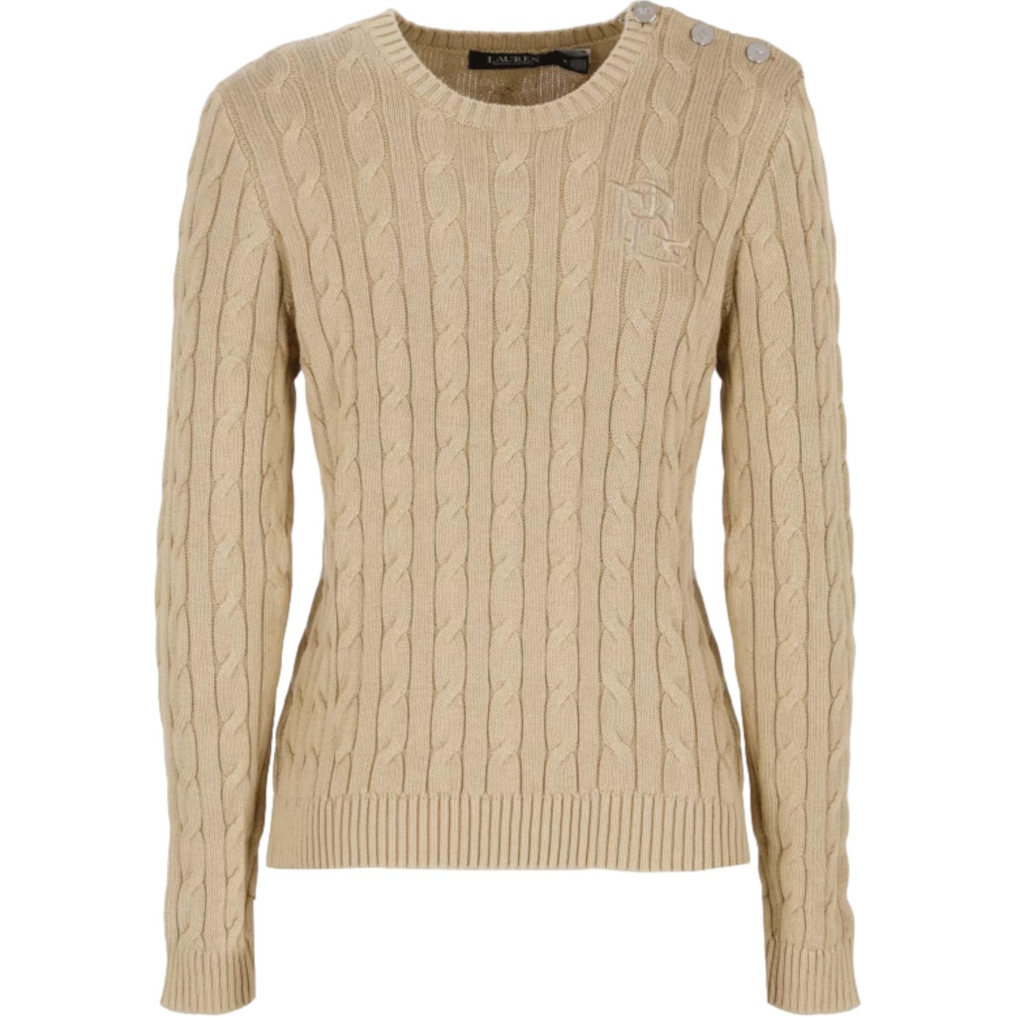 

Вязаный джемпер с вышитым логотипом Lauren Ralph Lauren, светлый umber