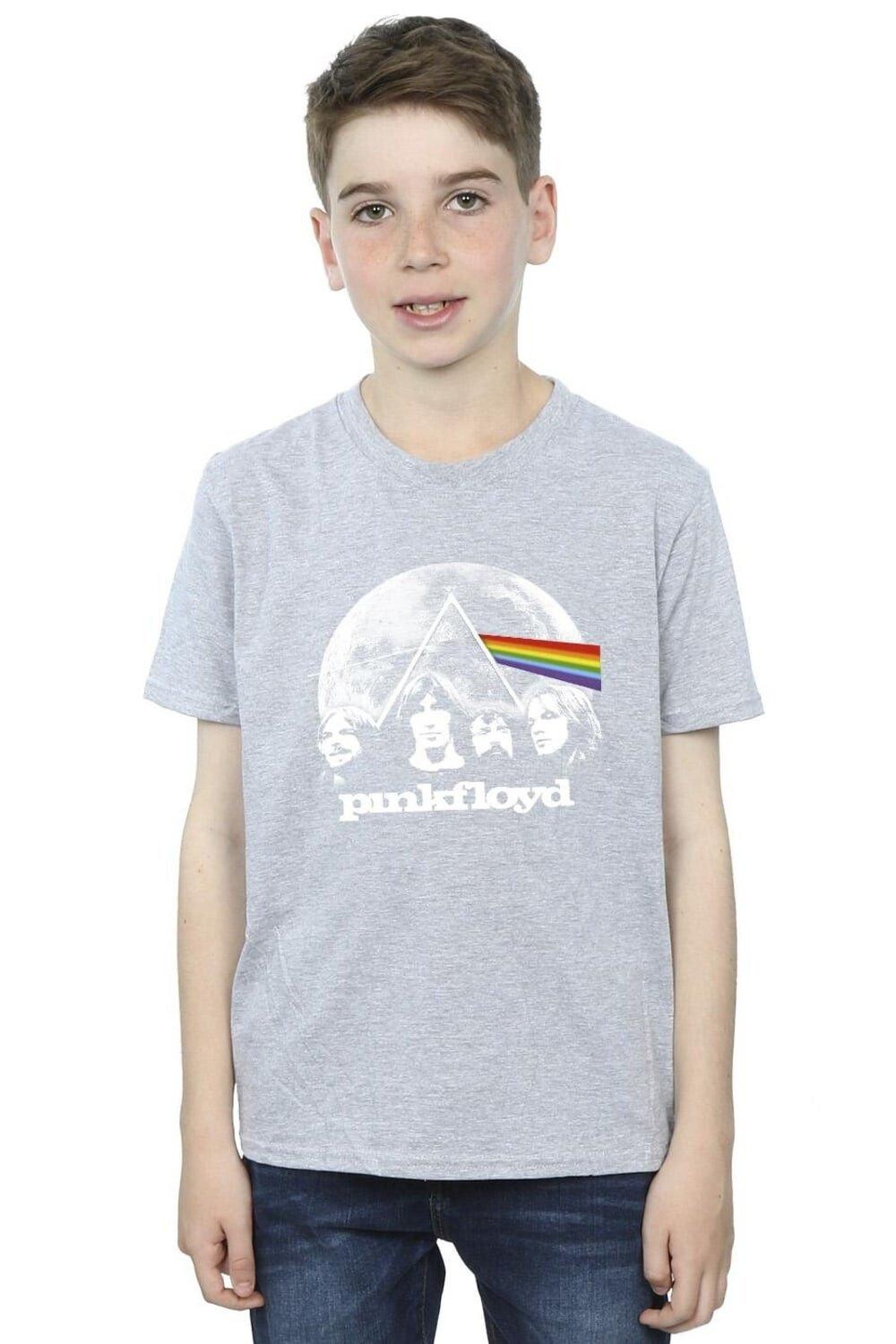 

Синяя футболка с лунной призмой Pink Floyd, серый