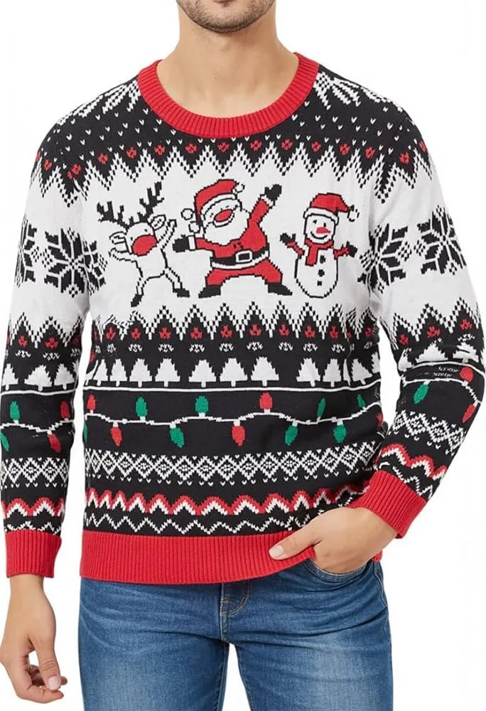 

Рождественский свитер Funny Knit Pullover мужской праздничный с принтом Grewear