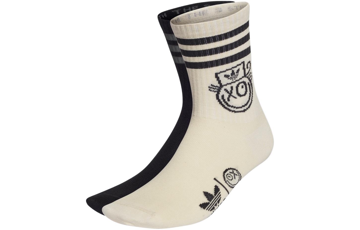 

Носки унисекс до середины голени Adidas, 2 Pack (Black+White)