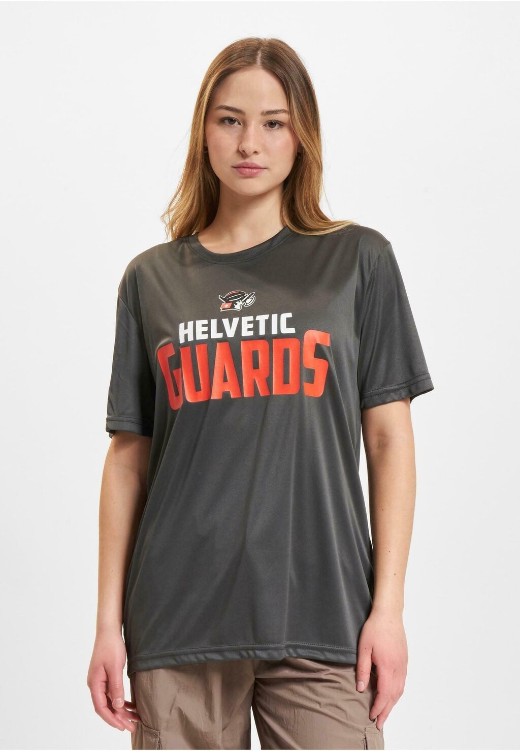 

Футболка с принтом EUROPEAN LEAGUE OF FOOTBALL HELVETIC GUARDS DEF, черный