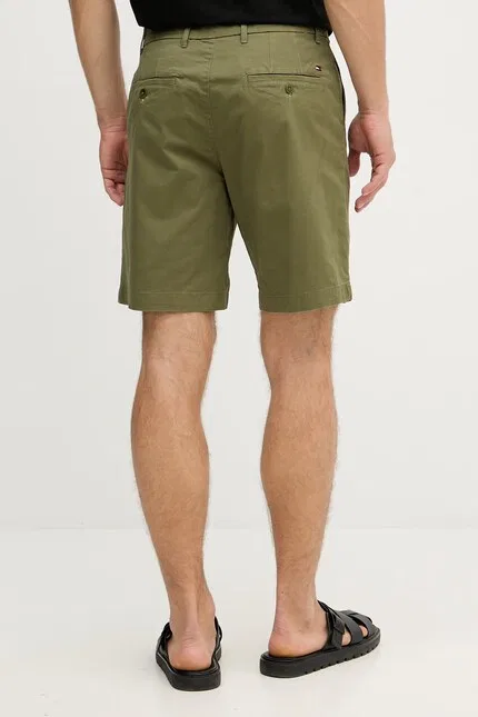 Шорты хлопковые с эластаном chino Tommy Hilfiger, зеленый — фото 3