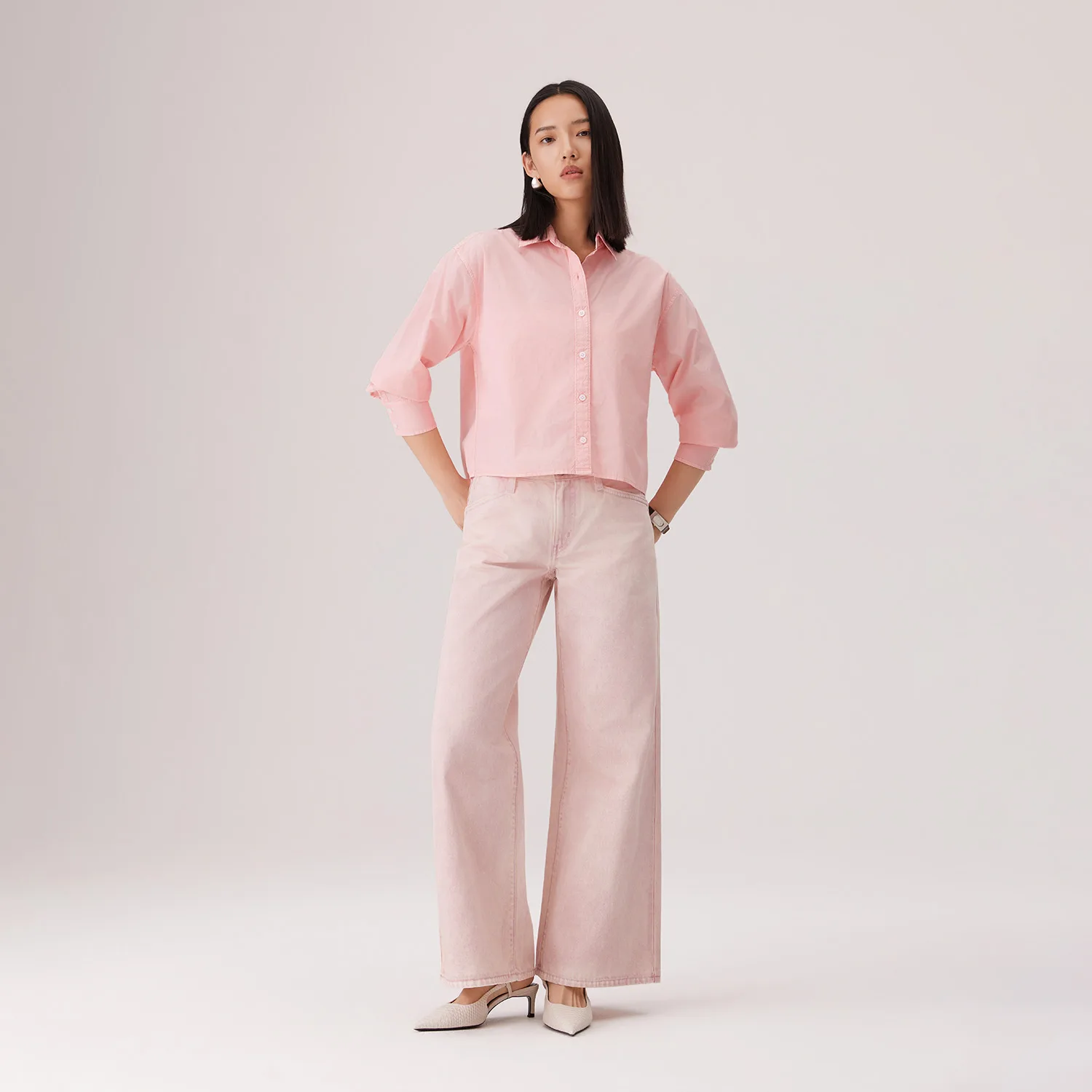 Levis Джинсы женские розовые умеренно широкие — фото 4