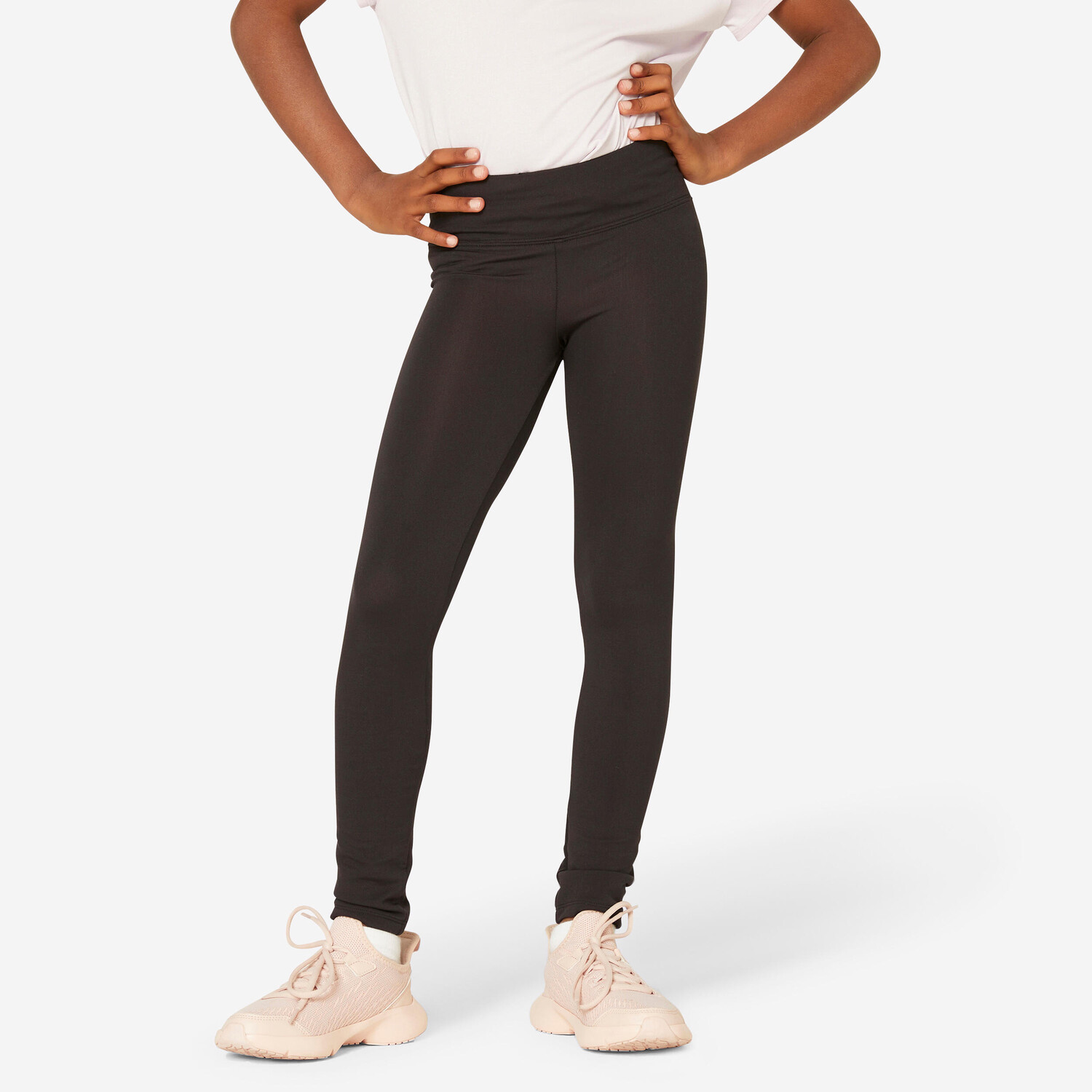 

Дышащие леггинсы для девочек - черные Decathlon