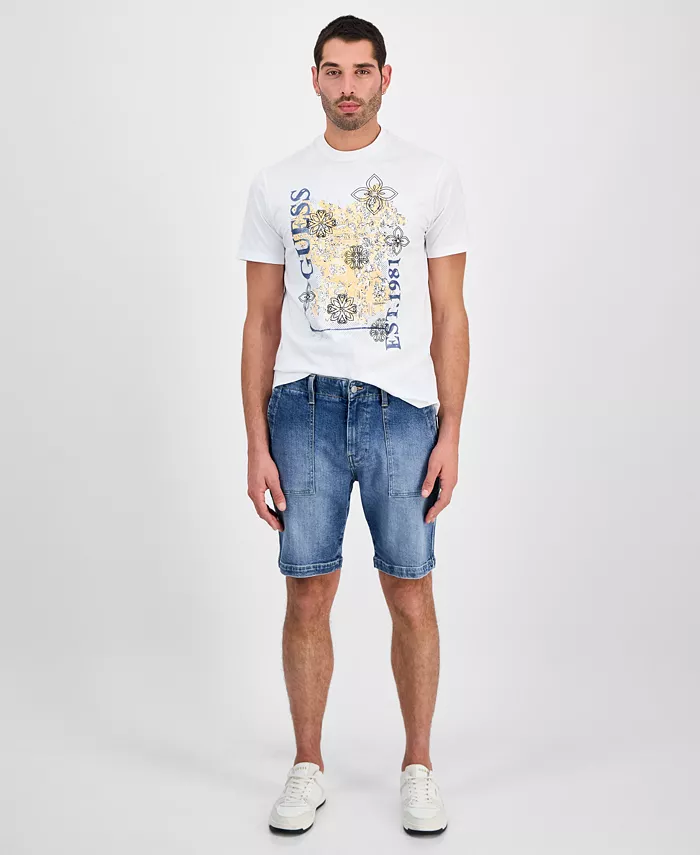 

Мужские джинсовые утилитарные шорты 9" Guess, синий