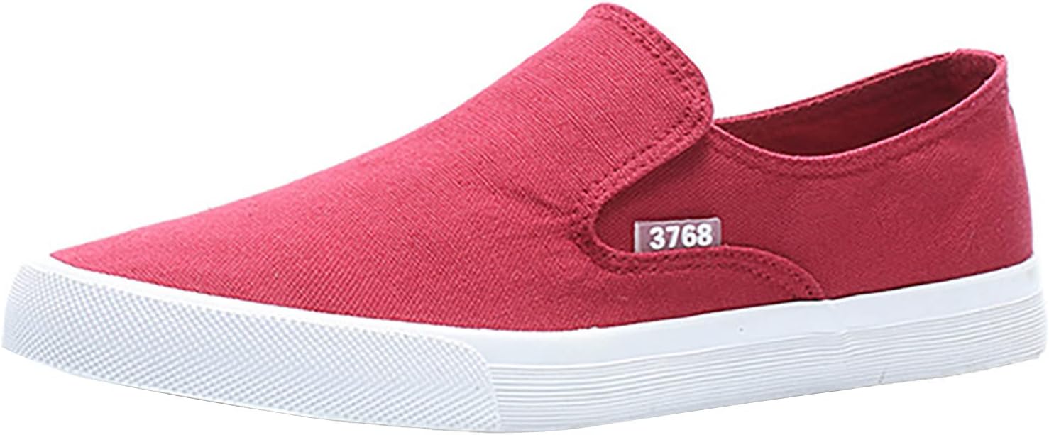 

Мужские слипоны кеды Удобные кеды из канвы для работы, бега, прогулок, бизнеса Легкие дышащие противоскользящие прогулочные туфли Generic, красный