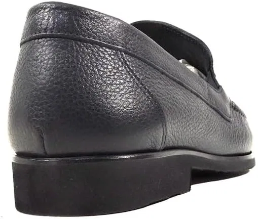 Лоферы кожаные Goodman Navy Blue LUIGI TRAINI — фото 2