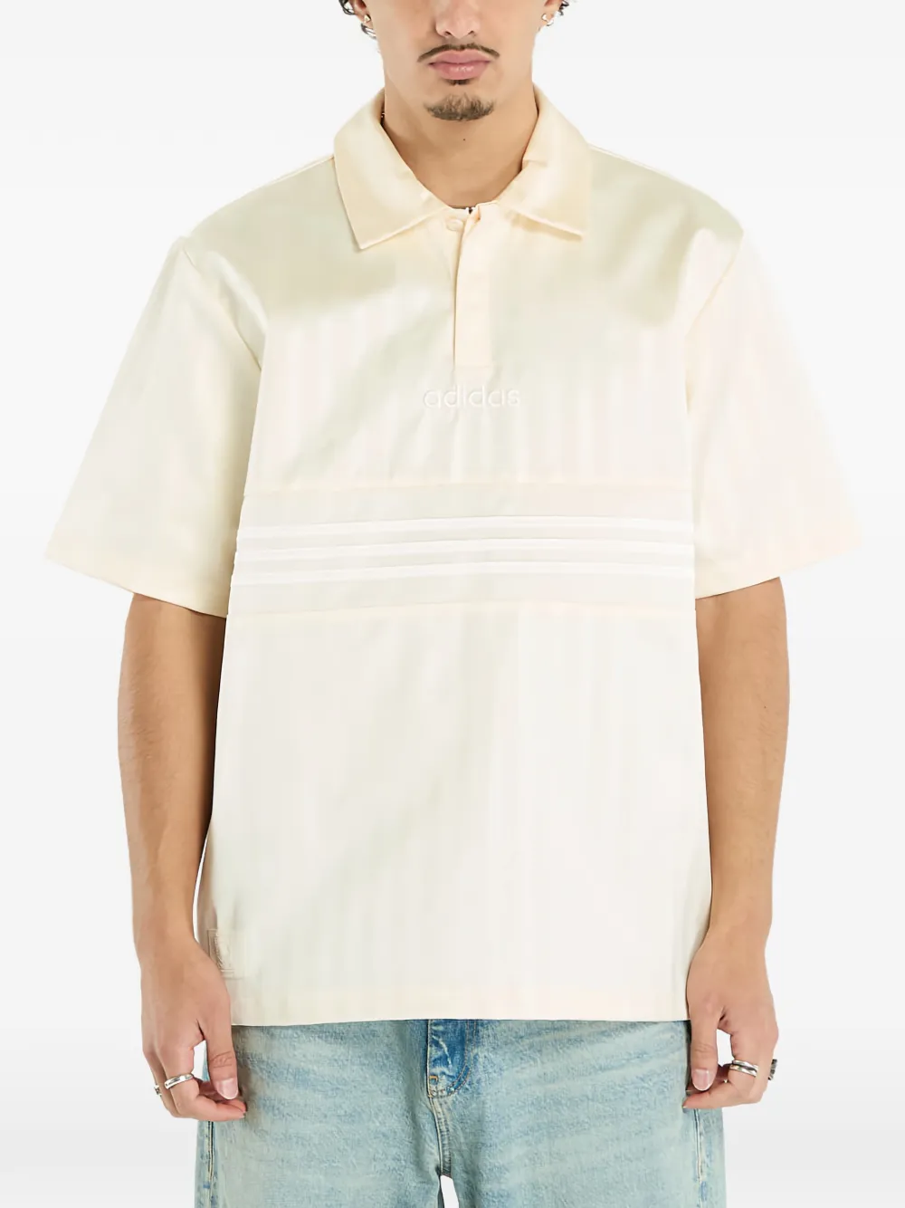 

Поло с полосатыми деталями Adidas, нейтральный