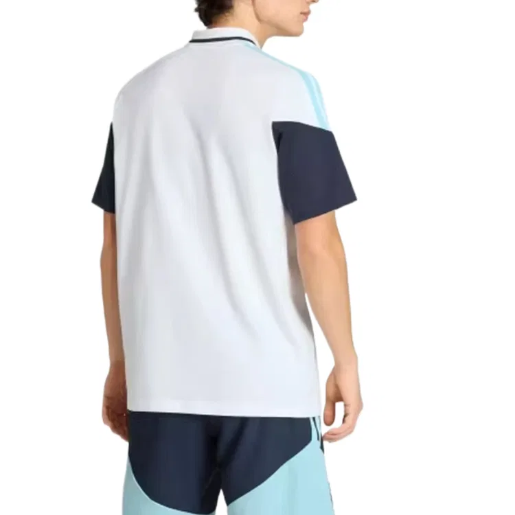 Поло унисекс белое с круглым вырезом прямой крой Adidas, White — фото 4