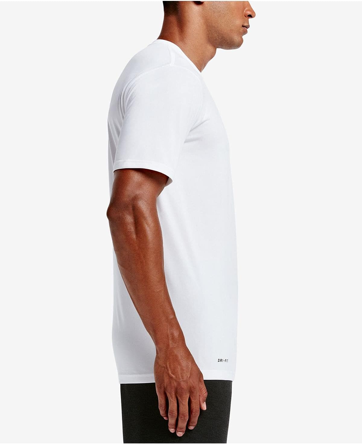 Мужская тренировочная футболка Nike Dri-Fit с коротким рукавом, White | Black — фото 3